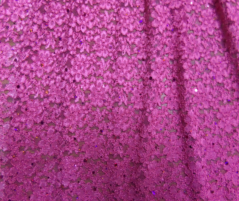 7.Fuchsia Flower Lace With Sequins